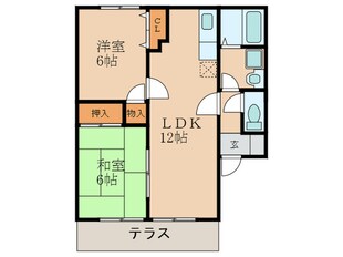 グリ－ンタウン津留崎Ｅ棟の物件間取画像